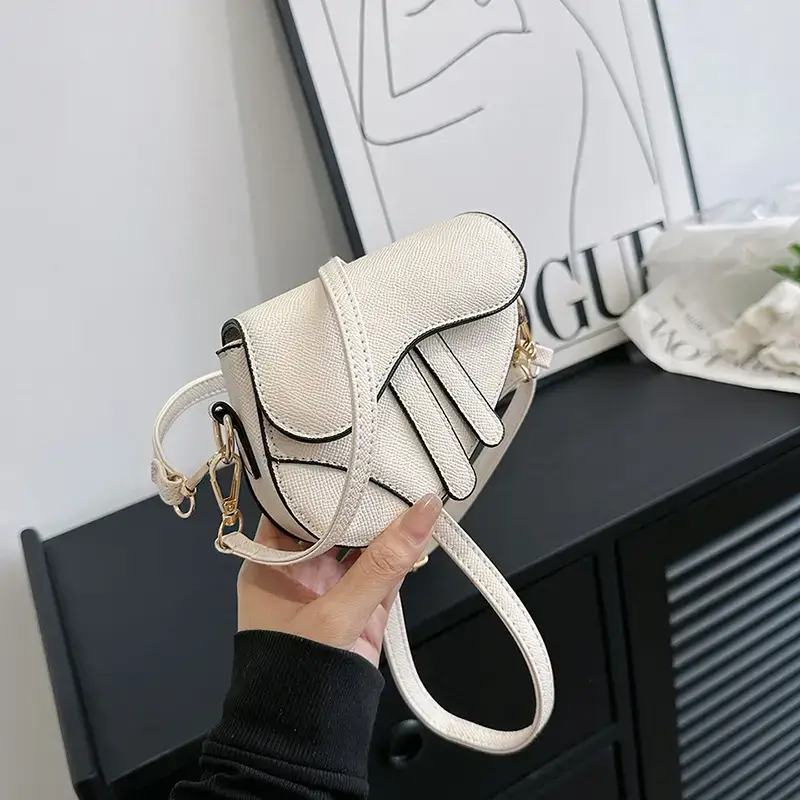 Orange Saddle Crossbody Bag for Women - Image 10