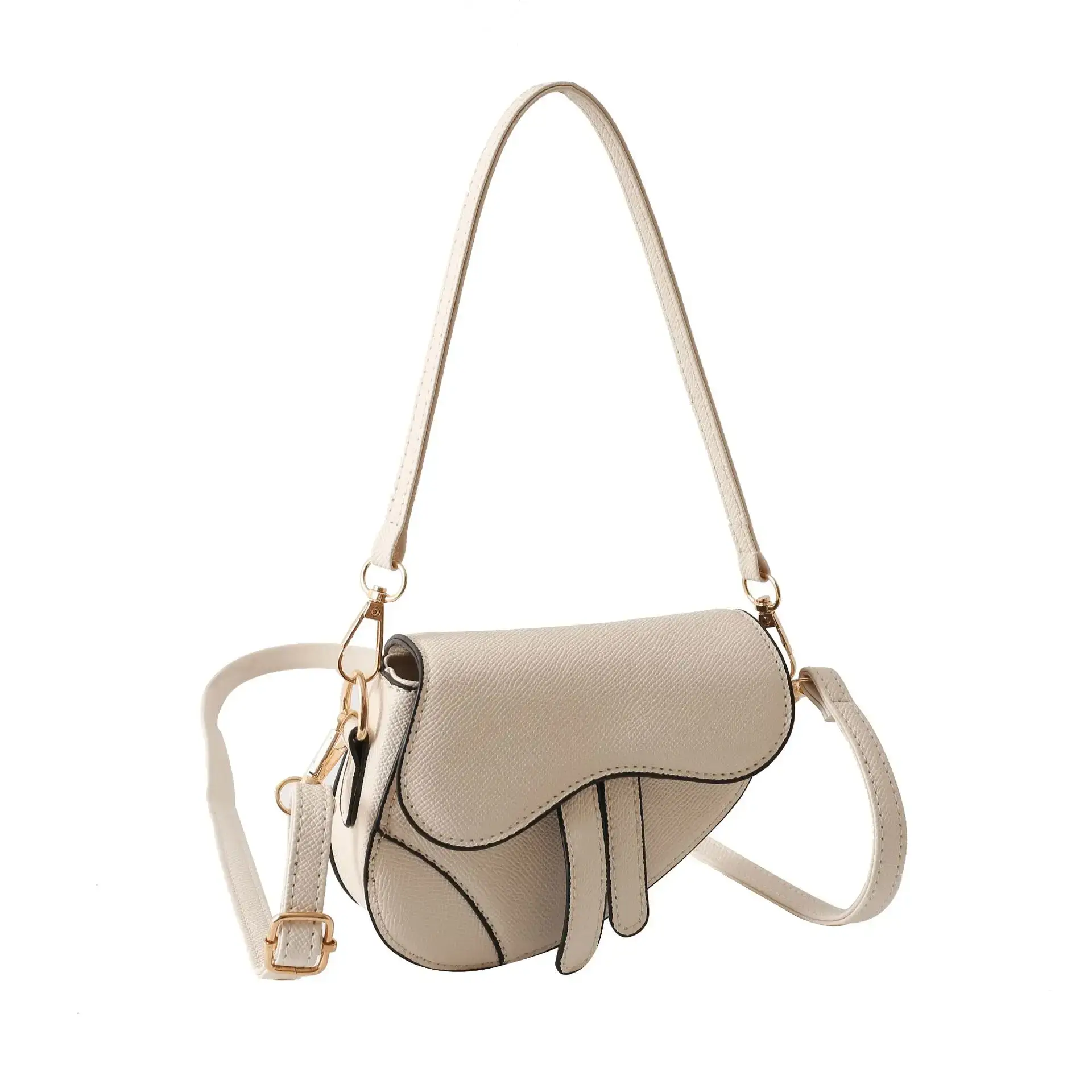 Orange Saddle Crossbody Bag for Women - Image 3