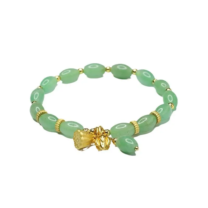 Guan Yu Natural Aventurine Green Bead Bracelet Two Generations of Joy - Image 6