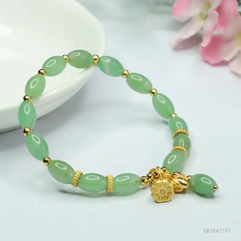 Guan Yu Natural Aventurine Green Bead Bracelet Two Generations of Joy — feature 8