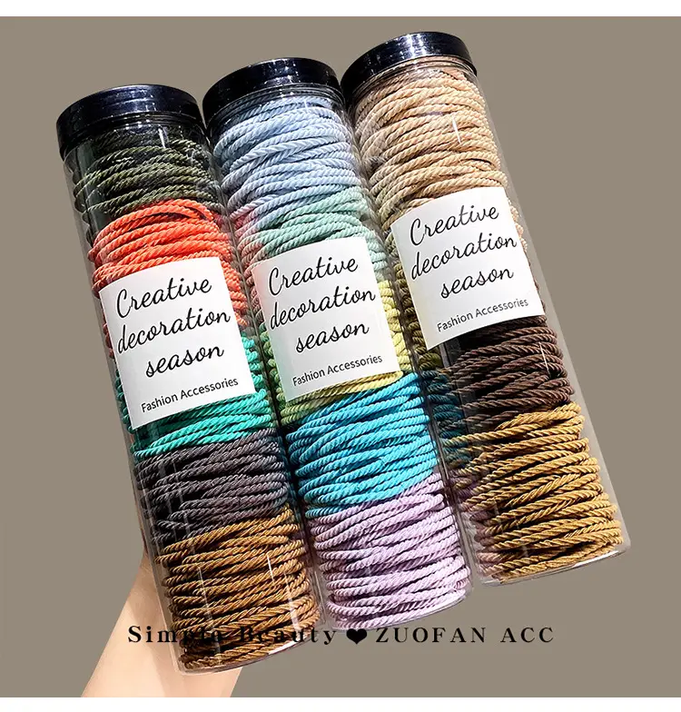 Black Hair Rope Threaded Ponytail Band 50 Pcs — feature 6