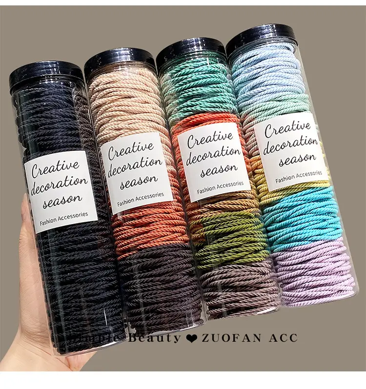 Black Hair Rope Threaded Ponytail Band 50 Pcs — feature 8