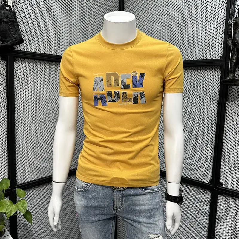 Printed Men's Black Short Sleeve T-Shirt Summer 2024 - Image 4