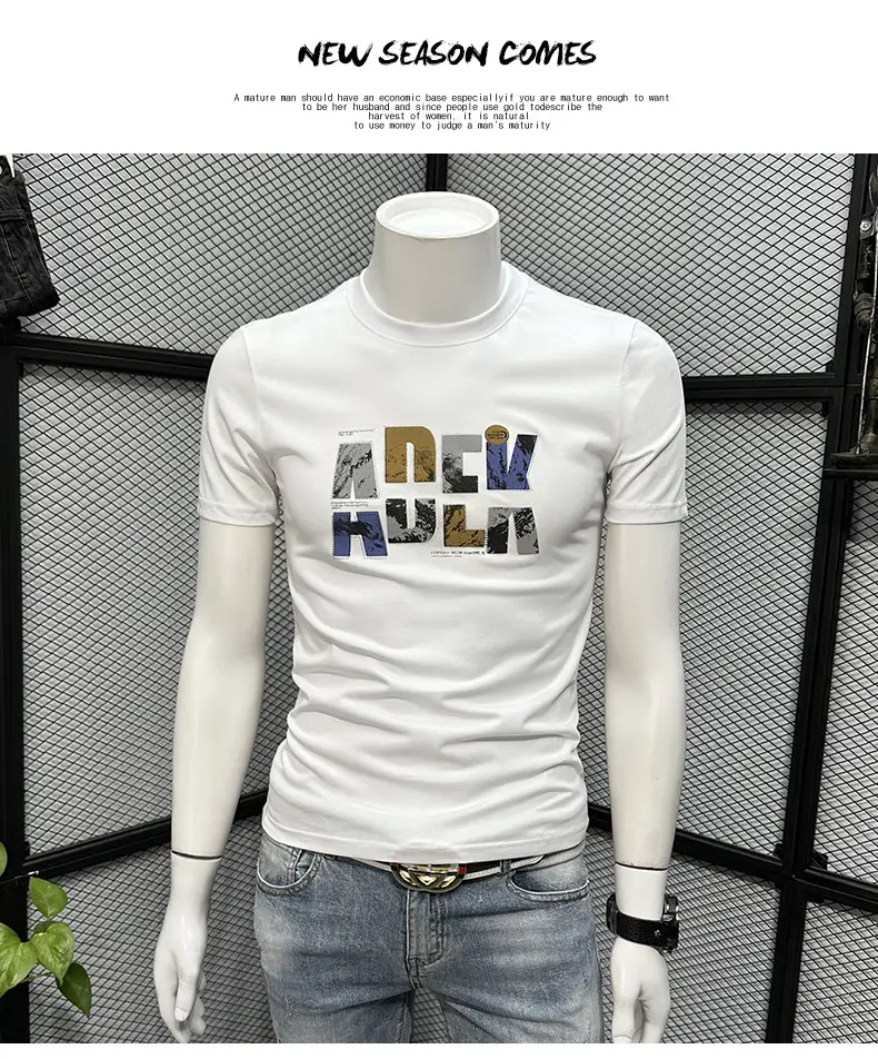 Printed Men's Black Short Sleeve T-Shirt Summer 2024 — feature 10