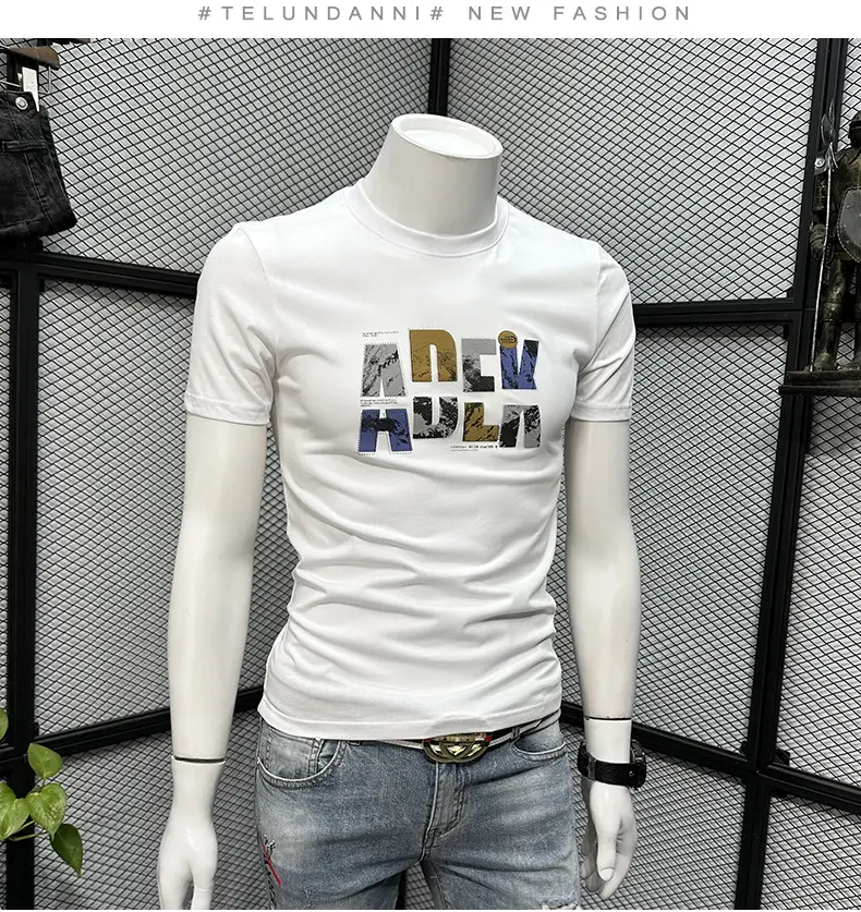 Printed Men's Black Short Sleeve T-Shirt Summer 2024 — feature 11