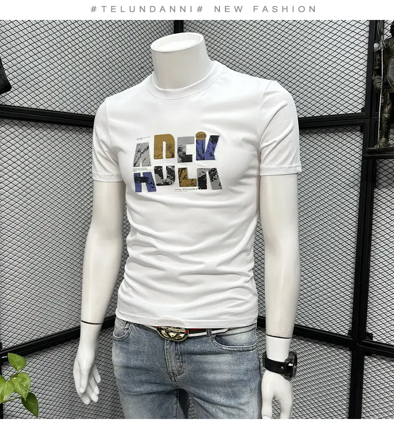 Printed Men's Black Short Sleeve T-Shirt Summer 2024 — feature 12