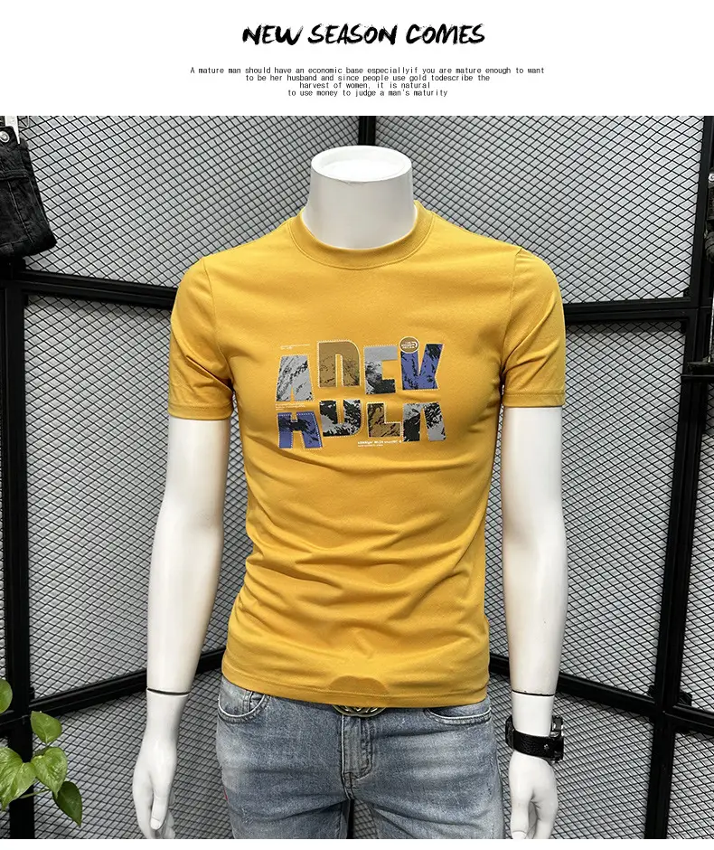 Printed Men's Black Short Sleeve T-Shirt Summer 2024 — feature 13