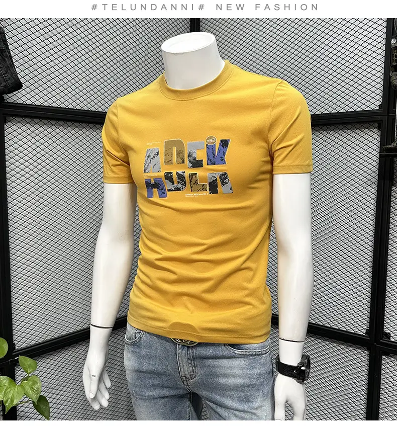 Printed Men's Black Short Sleeve T-Shirt Summer 2024 — feature 15