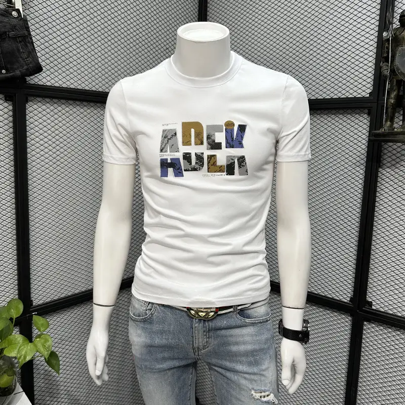 Printed Men's Black Short Sleeve T-Shirt Summer 2024 — feature 3