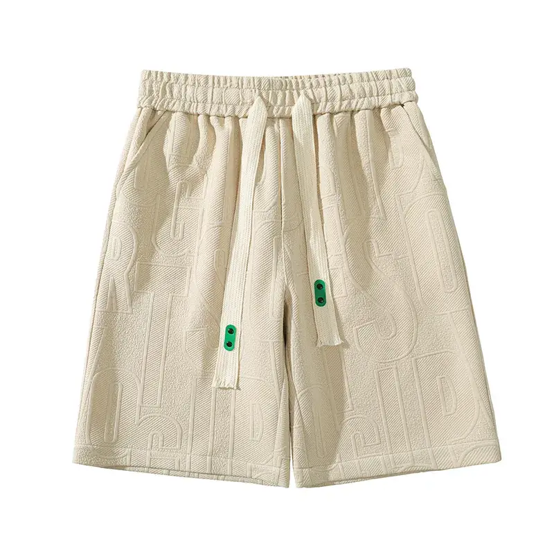 Men White Three-Dimensional Letter Shorts Large - Image 8