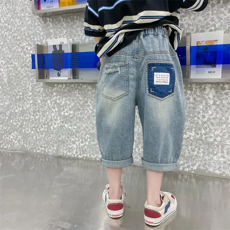 Children's Denim Pants Large Summer Wear - Image 17