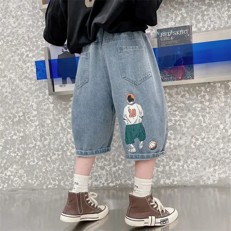 Children's Denim Pants Large Summer Wear - Image 18