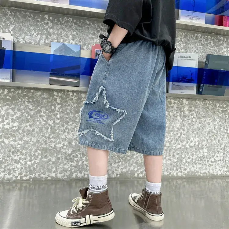 Children's Denim Pants Large Summer Wear - Image 22
