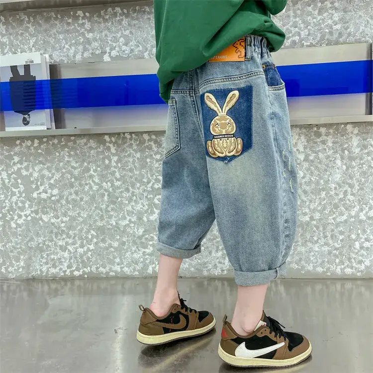 Children's Denim Pants Large Summer Wear - Image 24