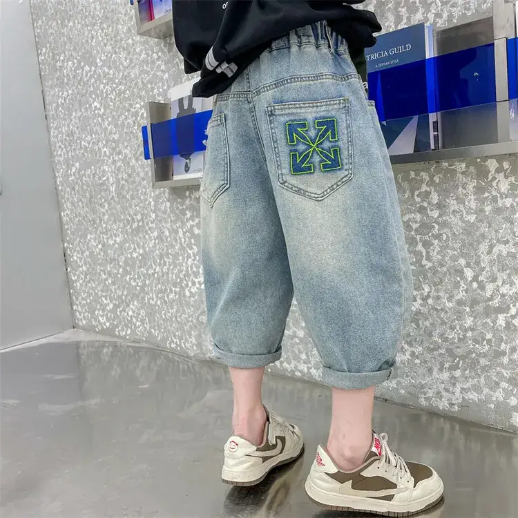Children's Denim Pants Large Summer Wear - Image 25