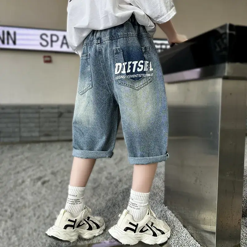 Children's Denim Pants Large Summer Wear - Image 32