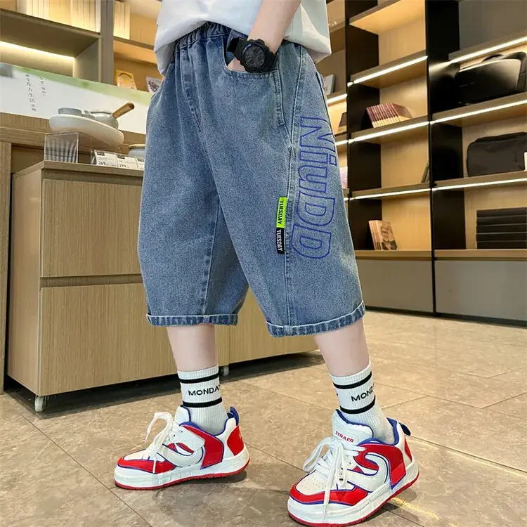 Children's Denim Pants Large Summer Wear - Image 8