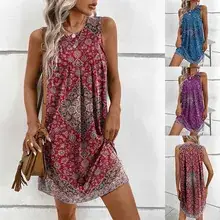 Women's 2025 Printed Sleeveless Ethnic Dress — feature 1