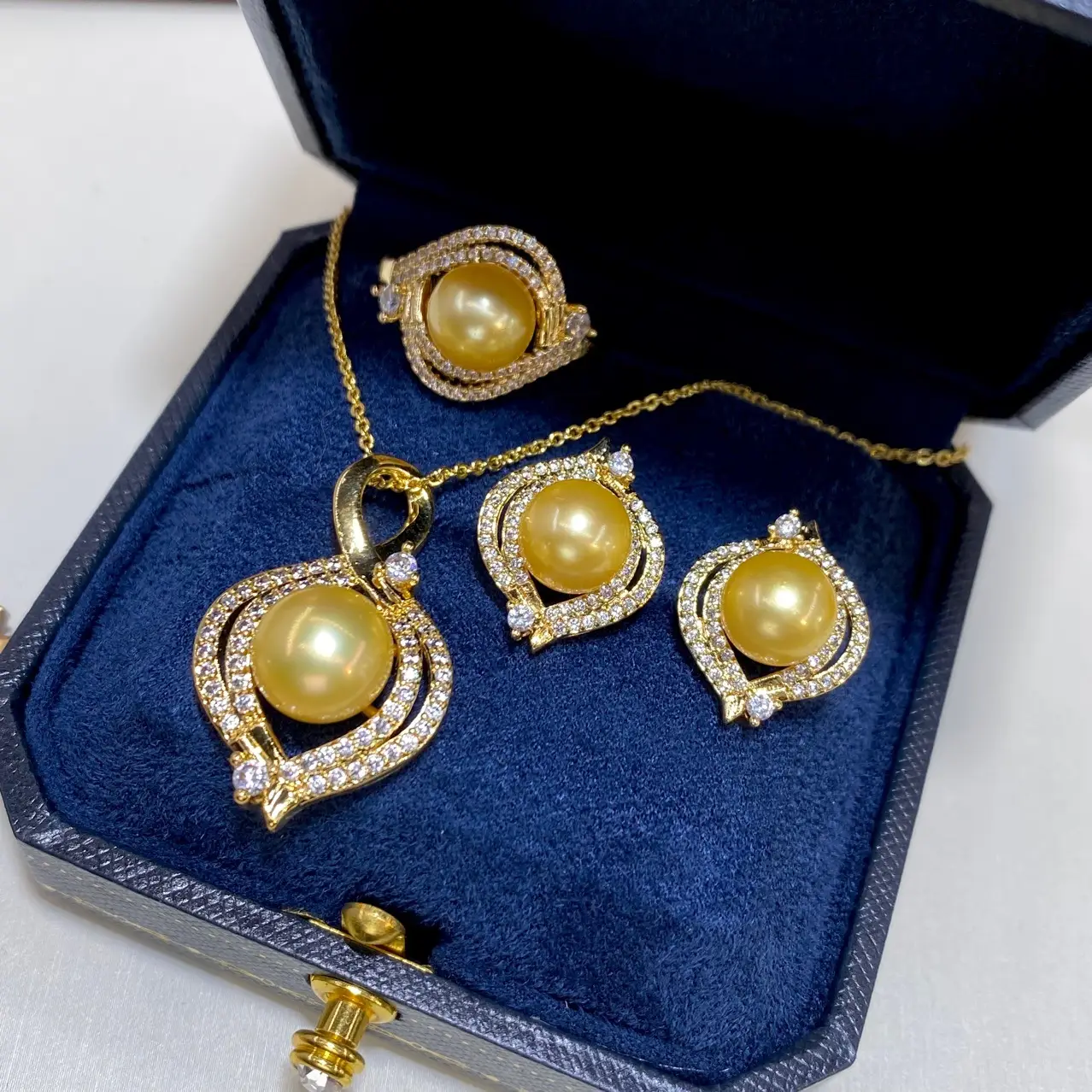 2025 Pearl Necklace Set for Women Gold Plated - Image 3