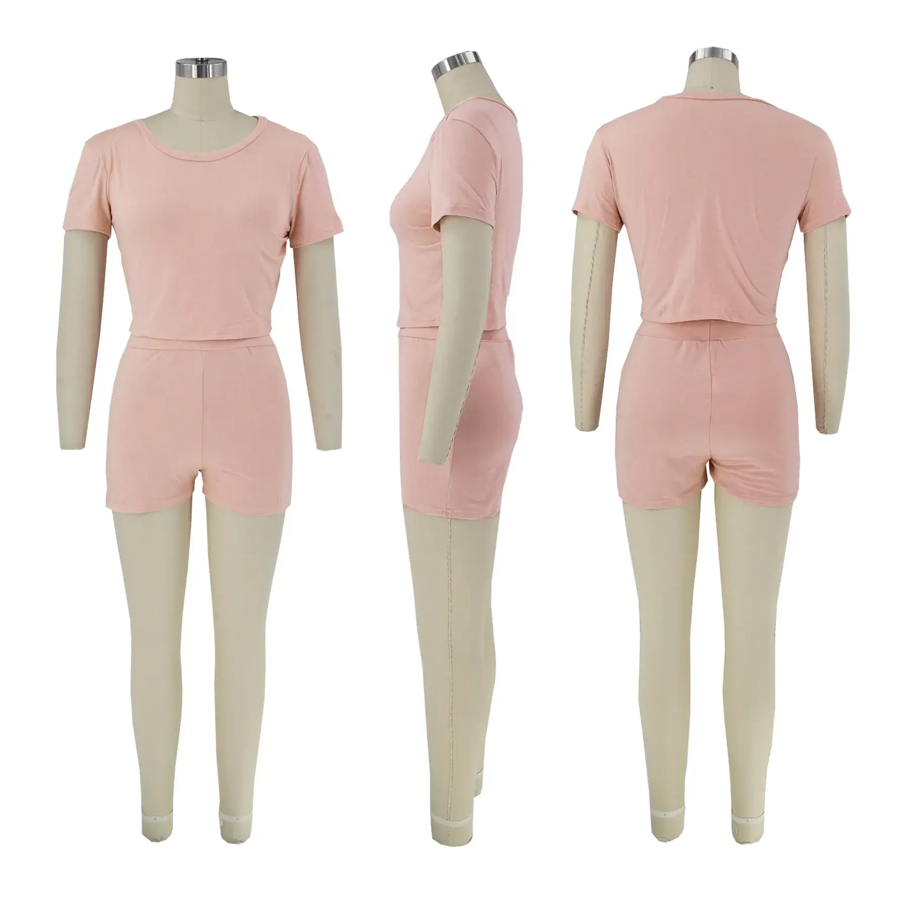 Light Blue Two-Piece Shorts Set for Women — feature 28