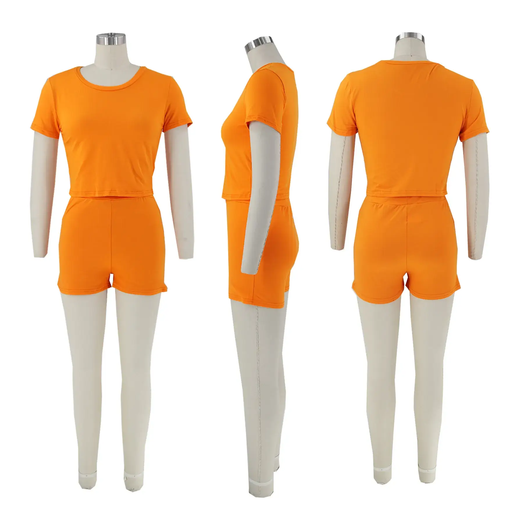 Light Blue Two-Piece Shorts Set for Women — feature 31