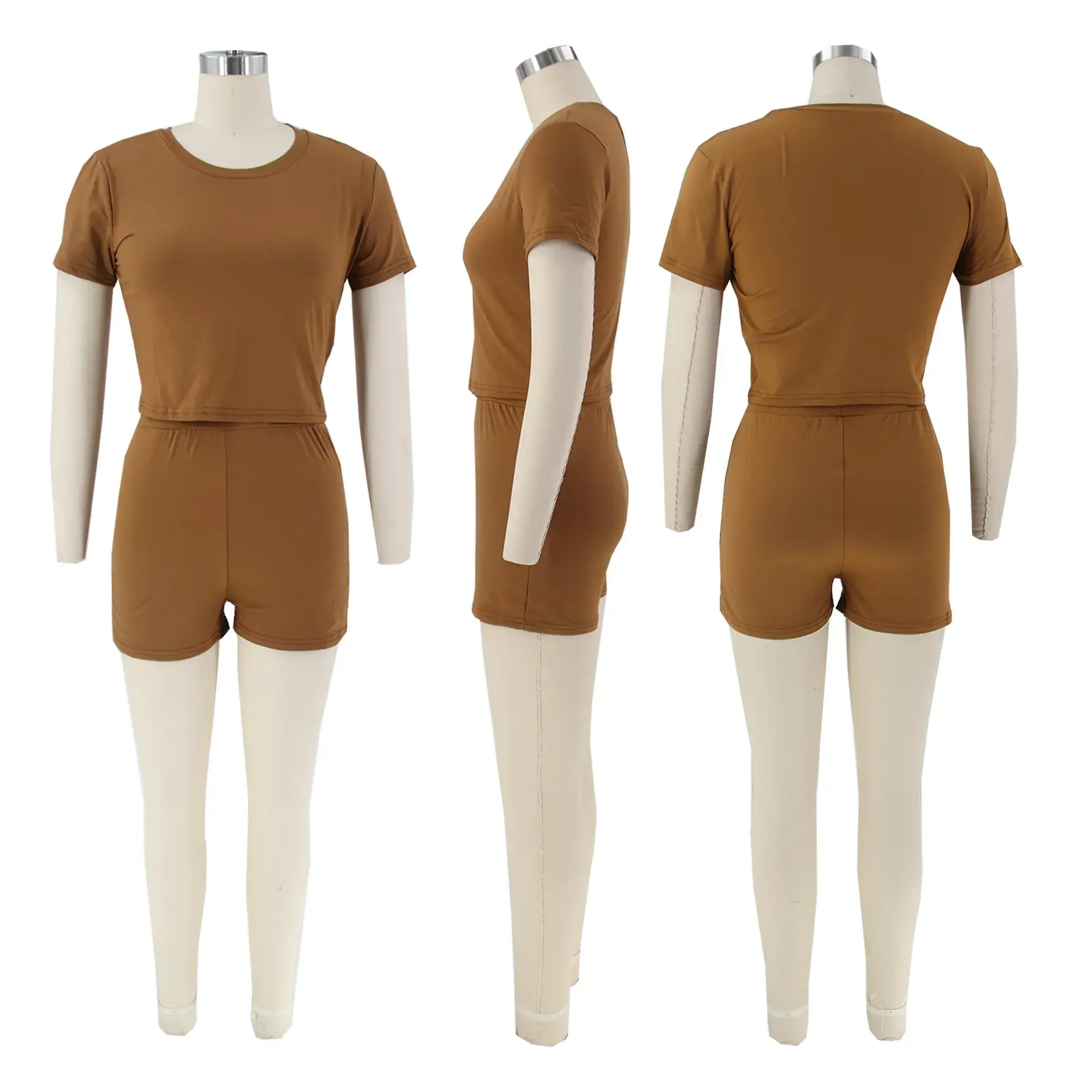 Light Blue Two-Piece Shorts Set for Women — feature 32