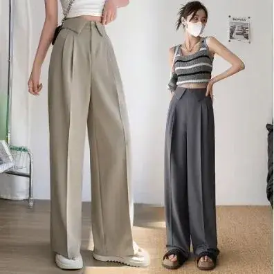 Women K-Style Wide Leg Pants Pink Summer 2025