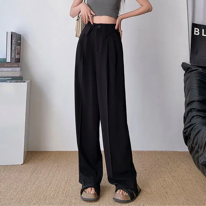 Women K-Style Wide Leg Pants Pink Summer 2025