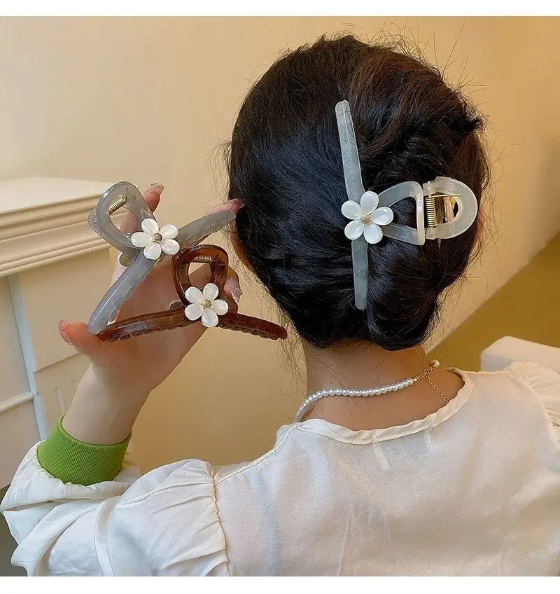 Elegant Pink Flower Hair Clip for High Ponytail — feature 5