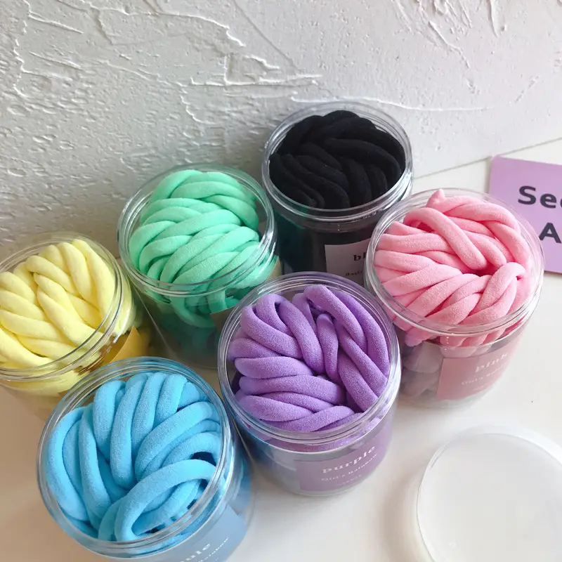 50 Pcs Pink Hair Ropes for Girls