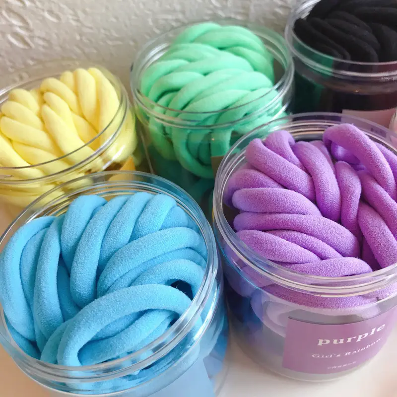 50 Pcs Pink Hair Ropes for Girls