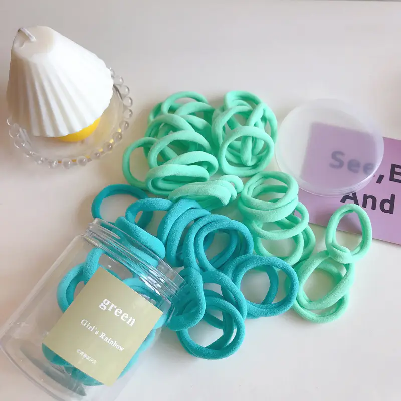 50 Pcs Pink Hair Ropes for Girls