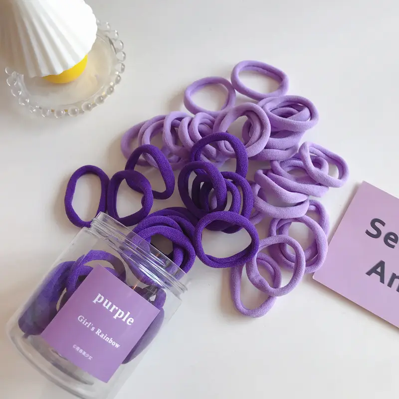 50 Pcs Pink Hair Ropes for Girls