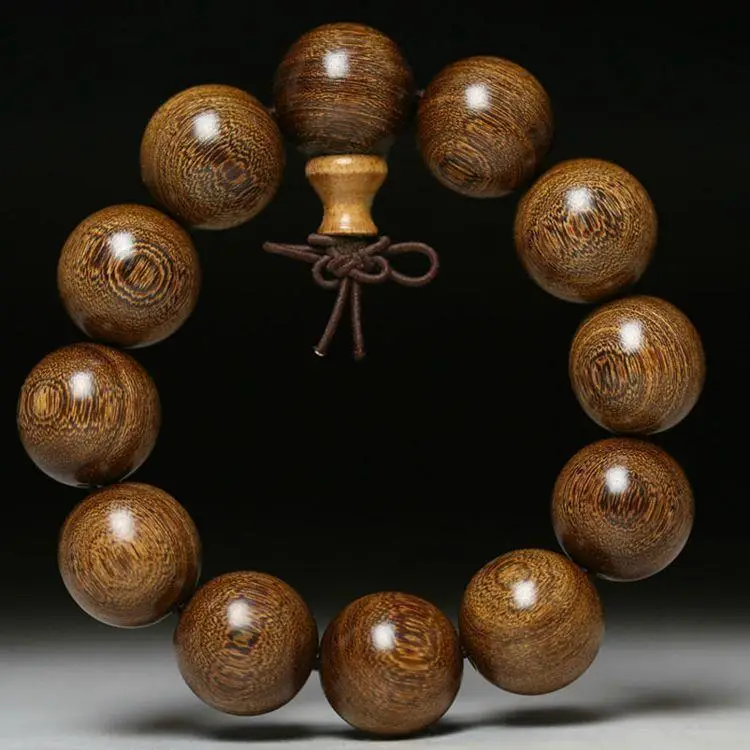 Golden Sandalwood Prayer Beads Bracelet Large Leaf Jewelry Beads Hand String Buddhist Prayer Beads Sandalwood Bracelet — feature 19
