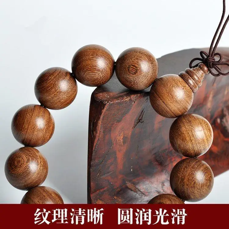 Golden Sandalwood Prayer Beads Bracelet Large Leaf Jewelry Beads Hand String Buddhist Prayer Beads Sandalwood Bracelet — feature 8
