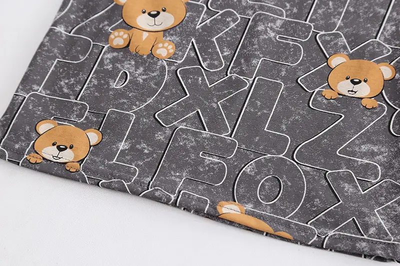 Children Cotton Bear Print Short Sleeve Suit Summer Boys — feature 14
