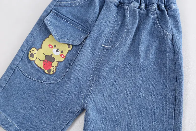 Children Cotton Bear Print Short Sleeve Suit Summer Boys — feature 17
