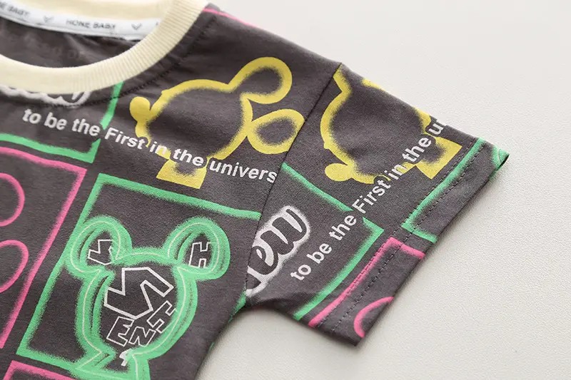 Children Cotton T-Shirt Shorts Set Summer Boys Girls — feature 5