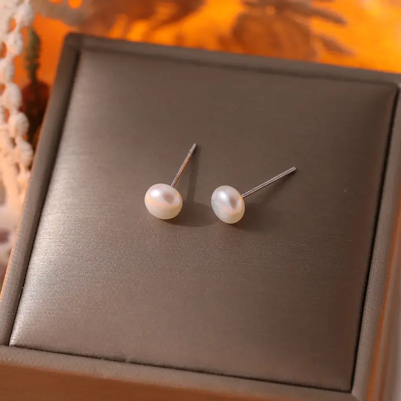Feminine Korean Pearl Earrings S925 Sterling Silver — feature 6