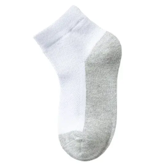 Spring Mesh Socks for Kids Pure Cotton Yin Yang Combed Black Grey Bottom White - Image 9