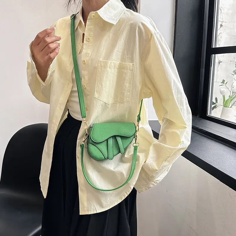 2023 Crossbody Bags Women Pure Color Pu Saddle - Image 11