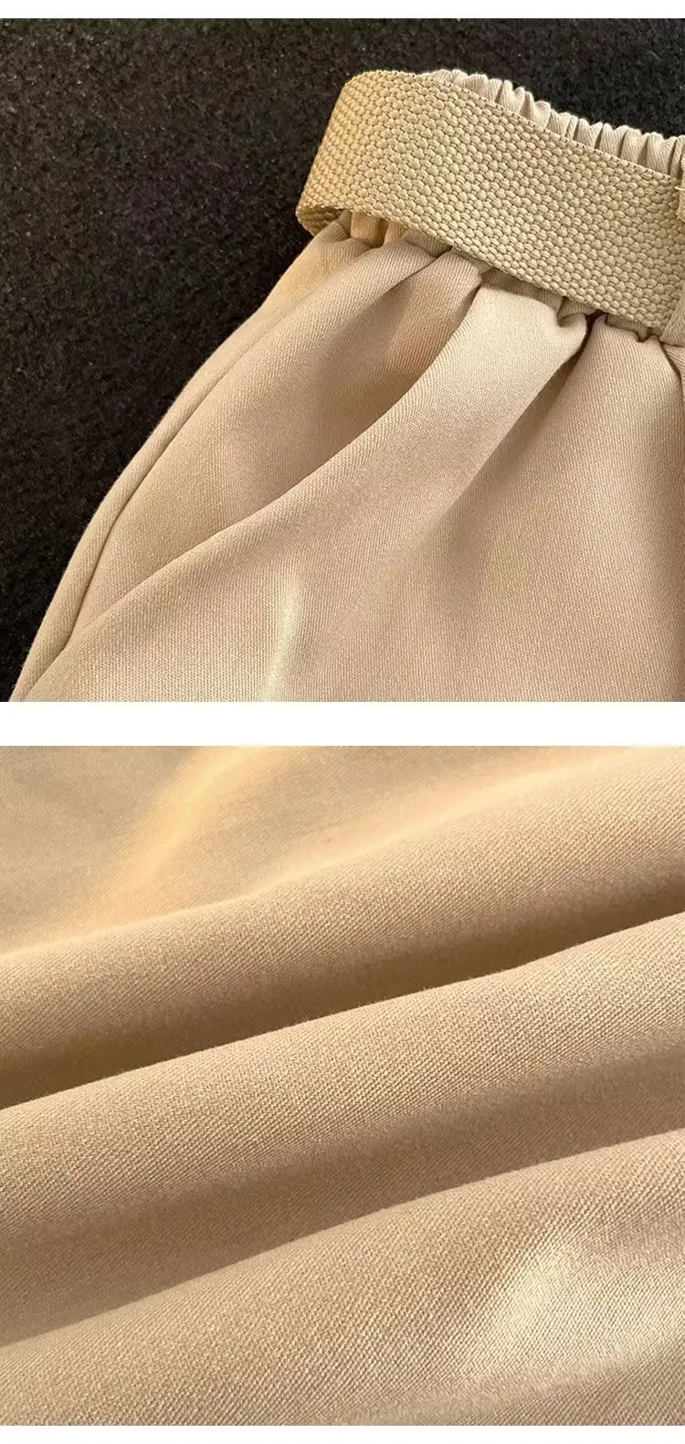 Japanese-style Shorts Men Loose Brown Belted — feature 3
