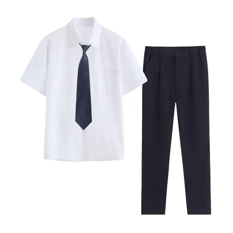 White Shirt & Black Organ Pleated Skirt Set - Image 14