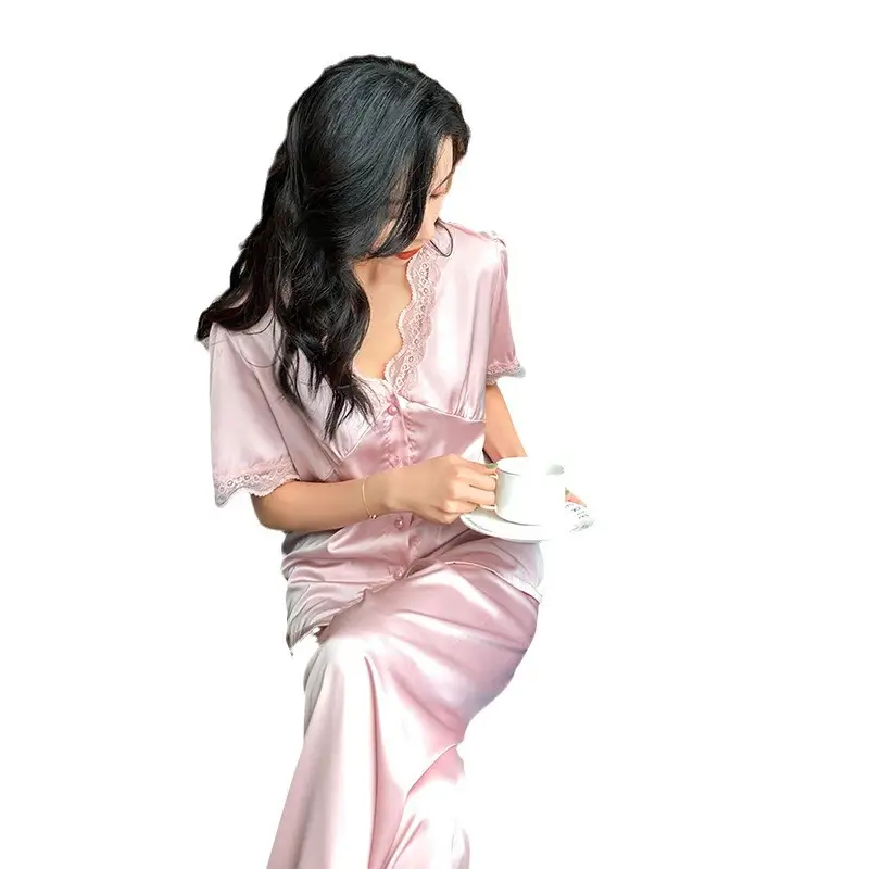 Red Satin Long Sleeve Silk Pajama for Women - Image 10