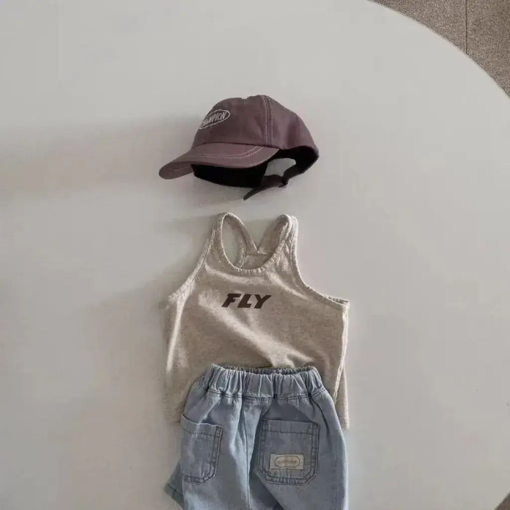 Baby Korean Letter Shorts Blue Beige Cotton Summer Thin — feature 1