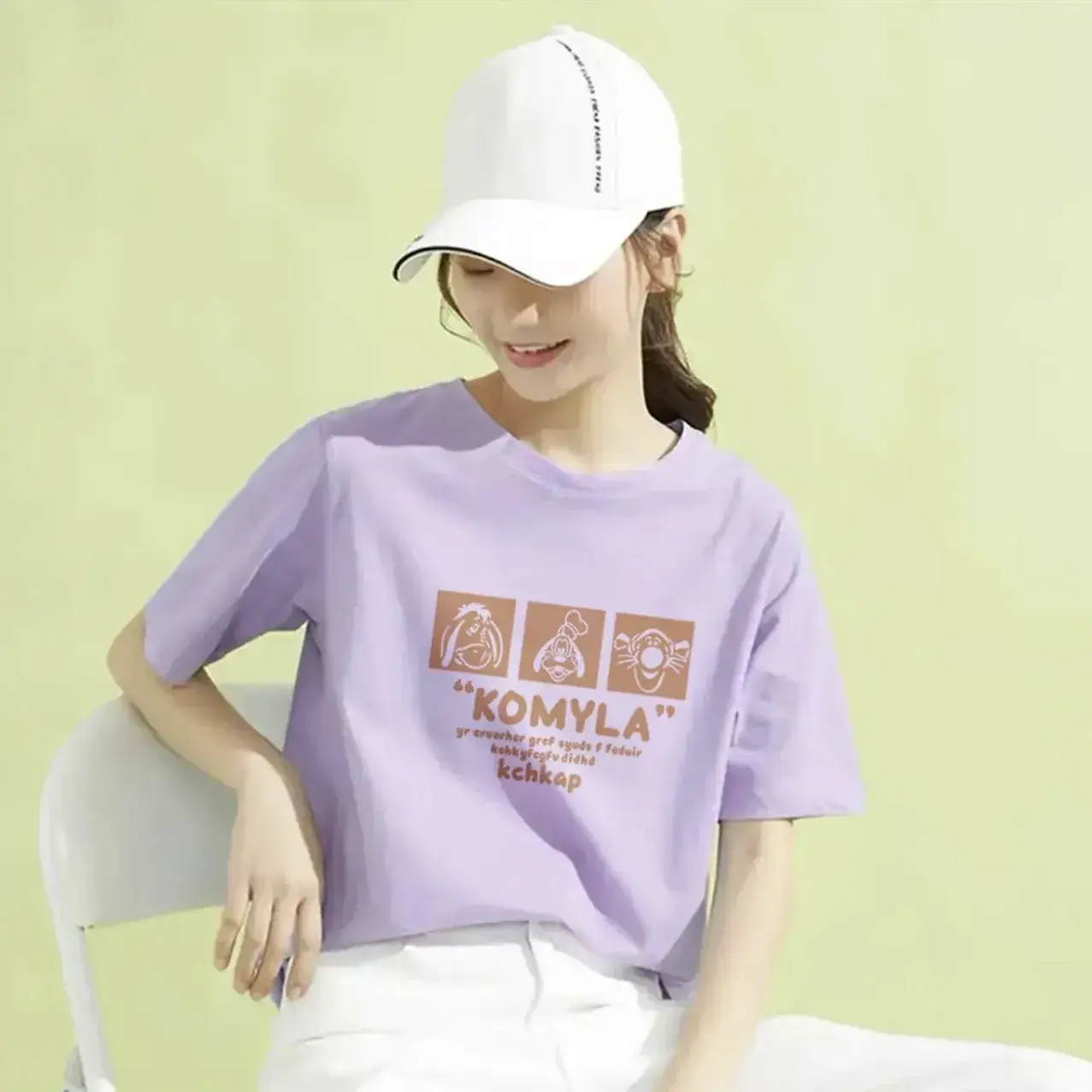 2025 Pure Cotton Loose T-Shirt Women Maroon 3 Small - Image 6