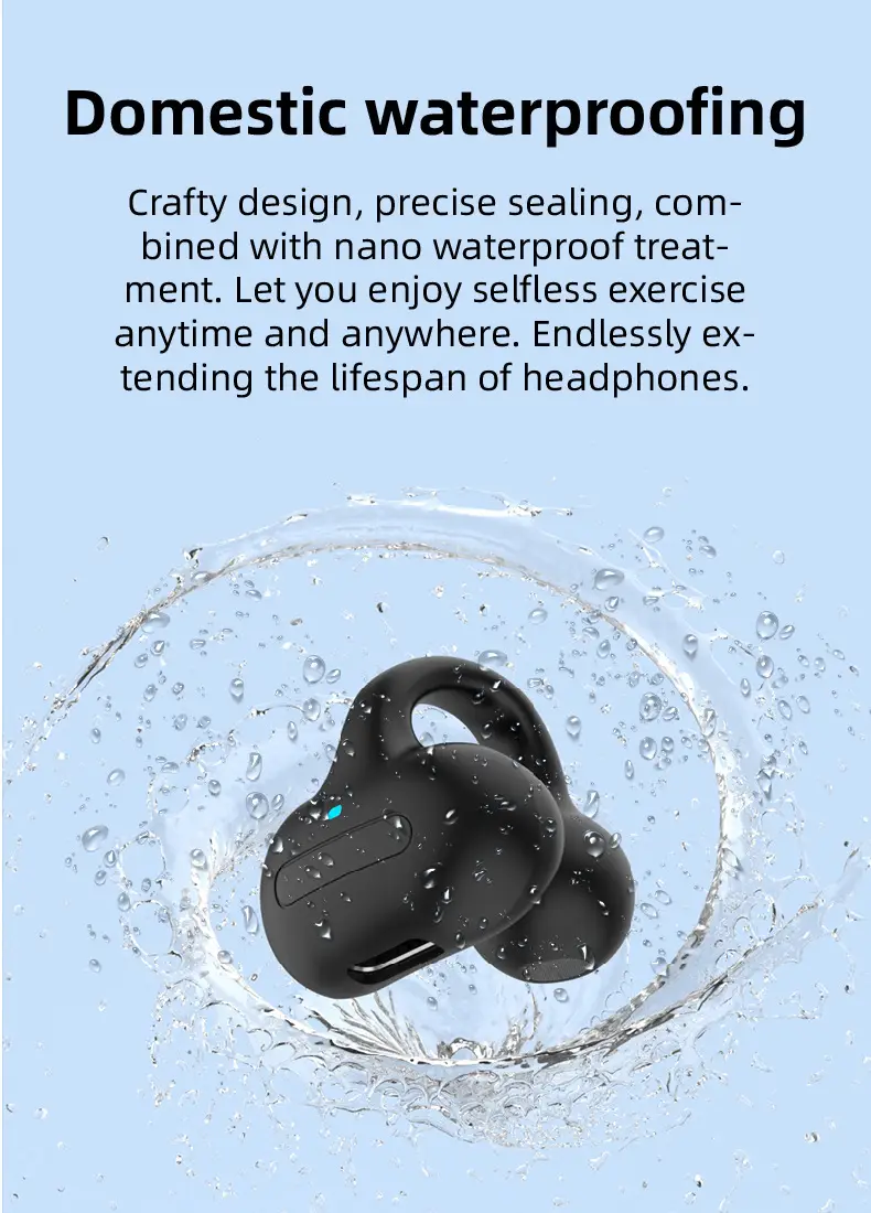 Bluetooth Headset Pink White Ear Clip Bone Conduction — feature 12