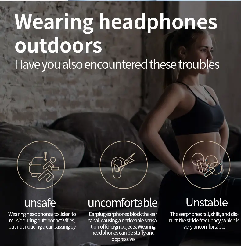 Bluetooth Headset Pink White Ear Clip Bone Conduction — feature 3