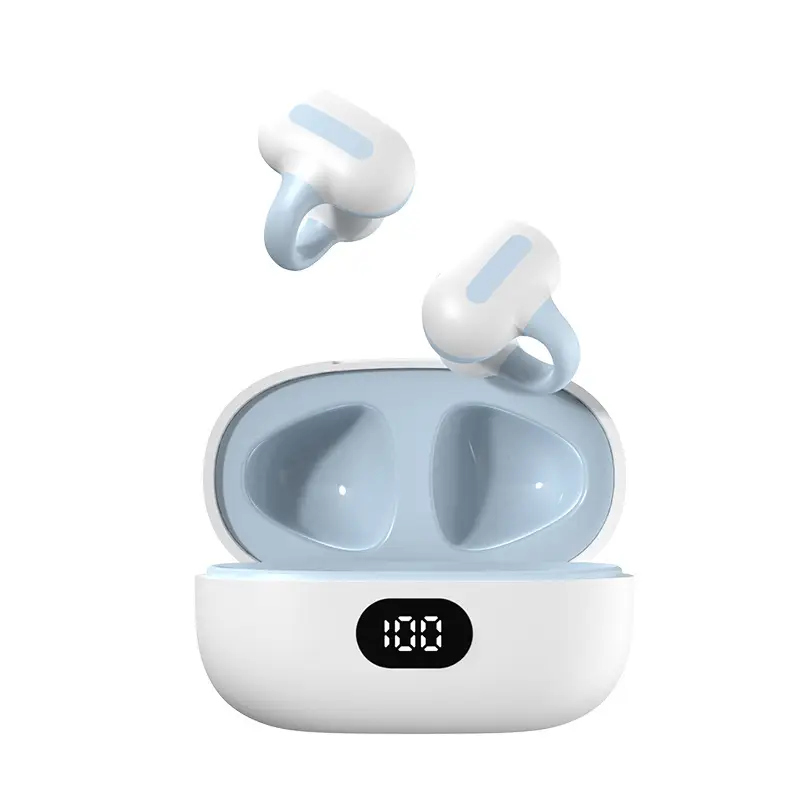 Bluetooth Headset Pink White Ear Clip Bone Conduction - Image 12