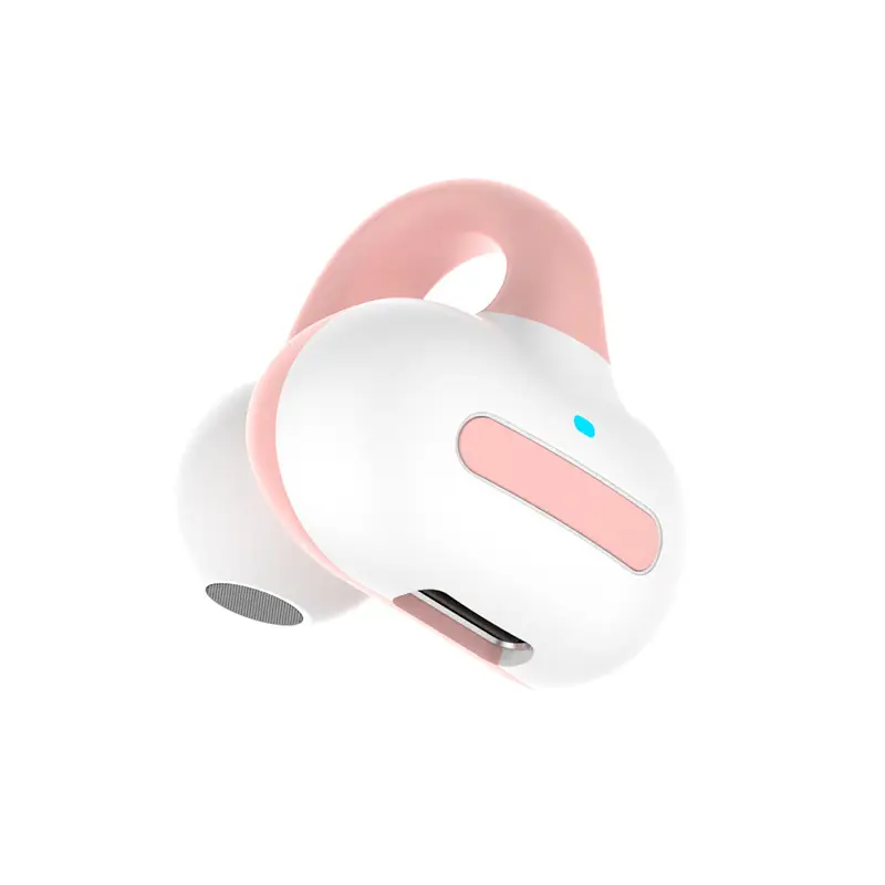 Bluetooth Headset Pink White Ear Clip Bone Conduction - Image 3